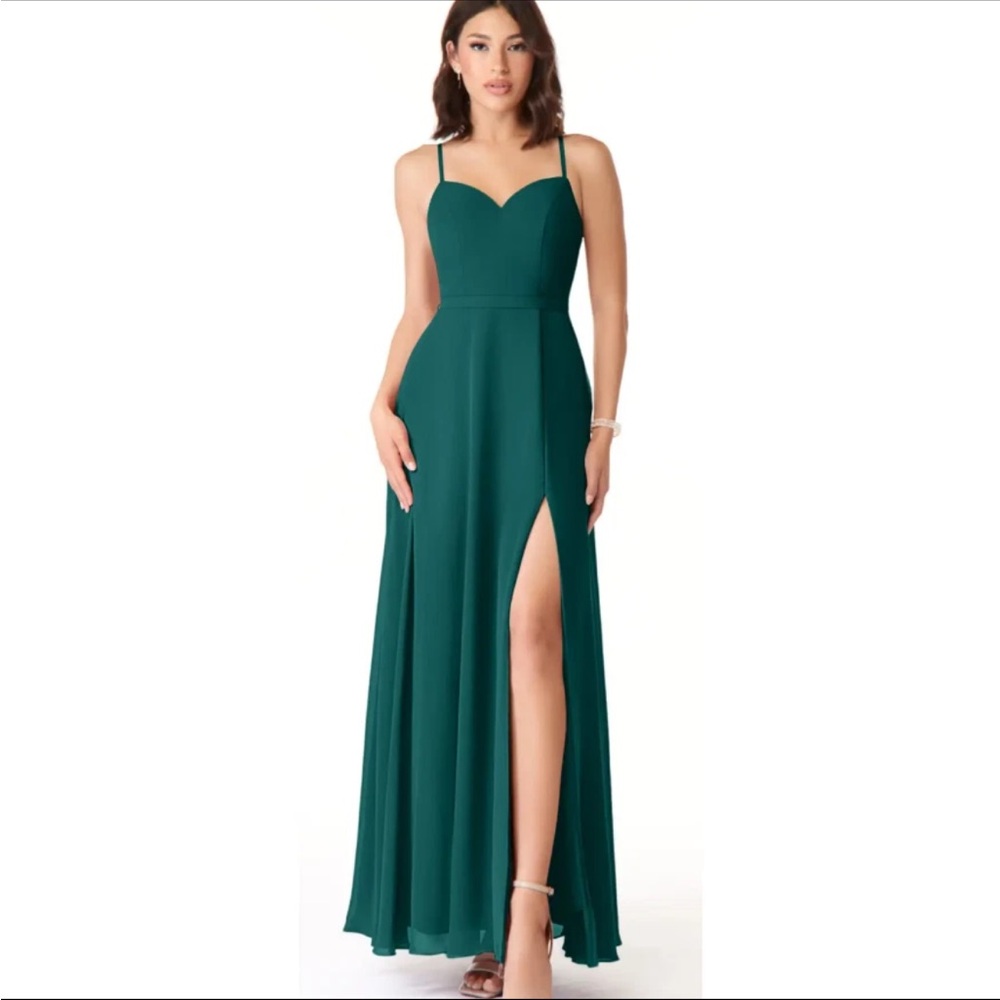 Elegant Azazie Peacock/ Teal Evening Bridesmaids Gown Dress